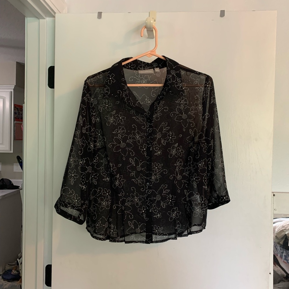 Croft & barrow sheer black button down